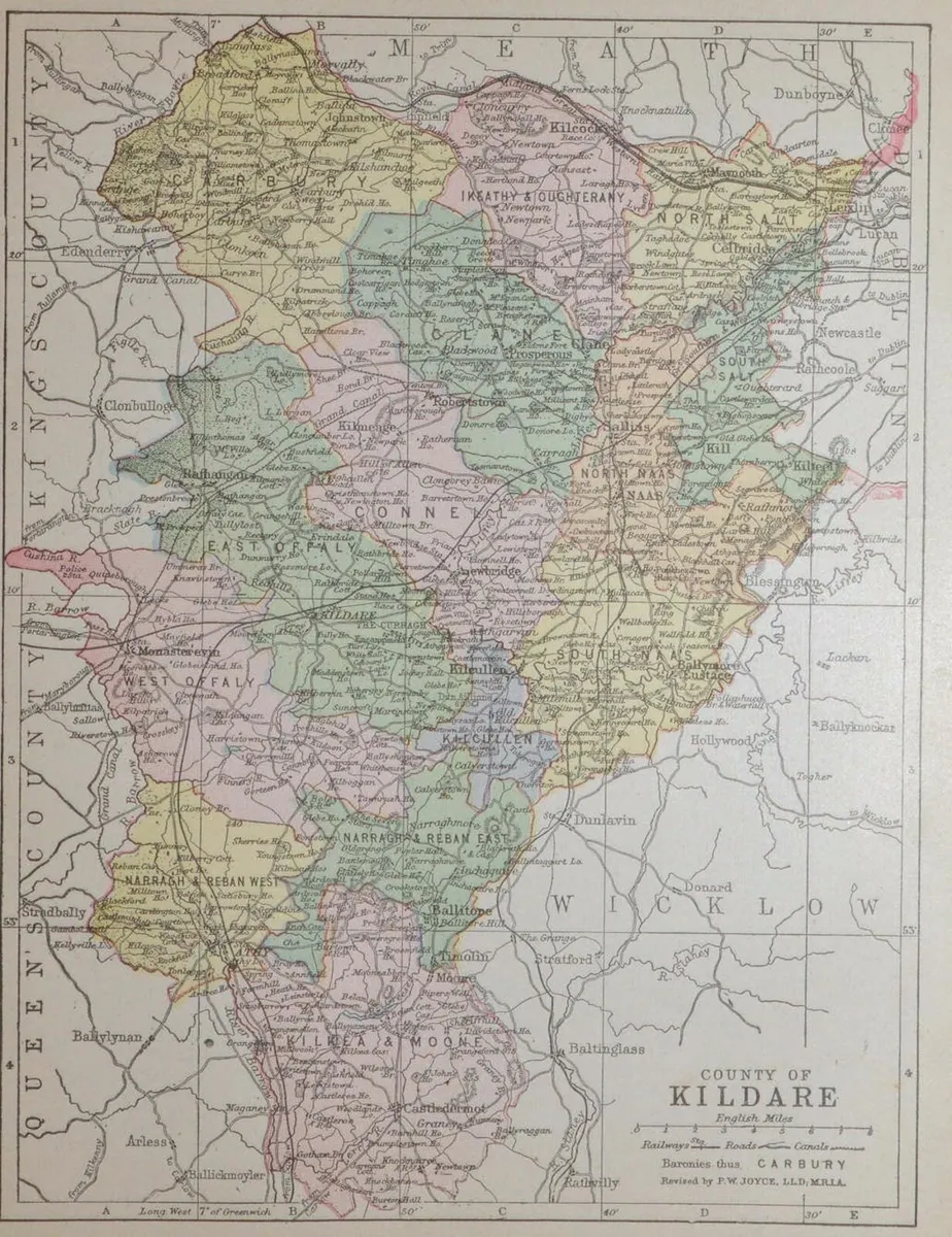 County Kildare 1905 Antique Map - Image 1