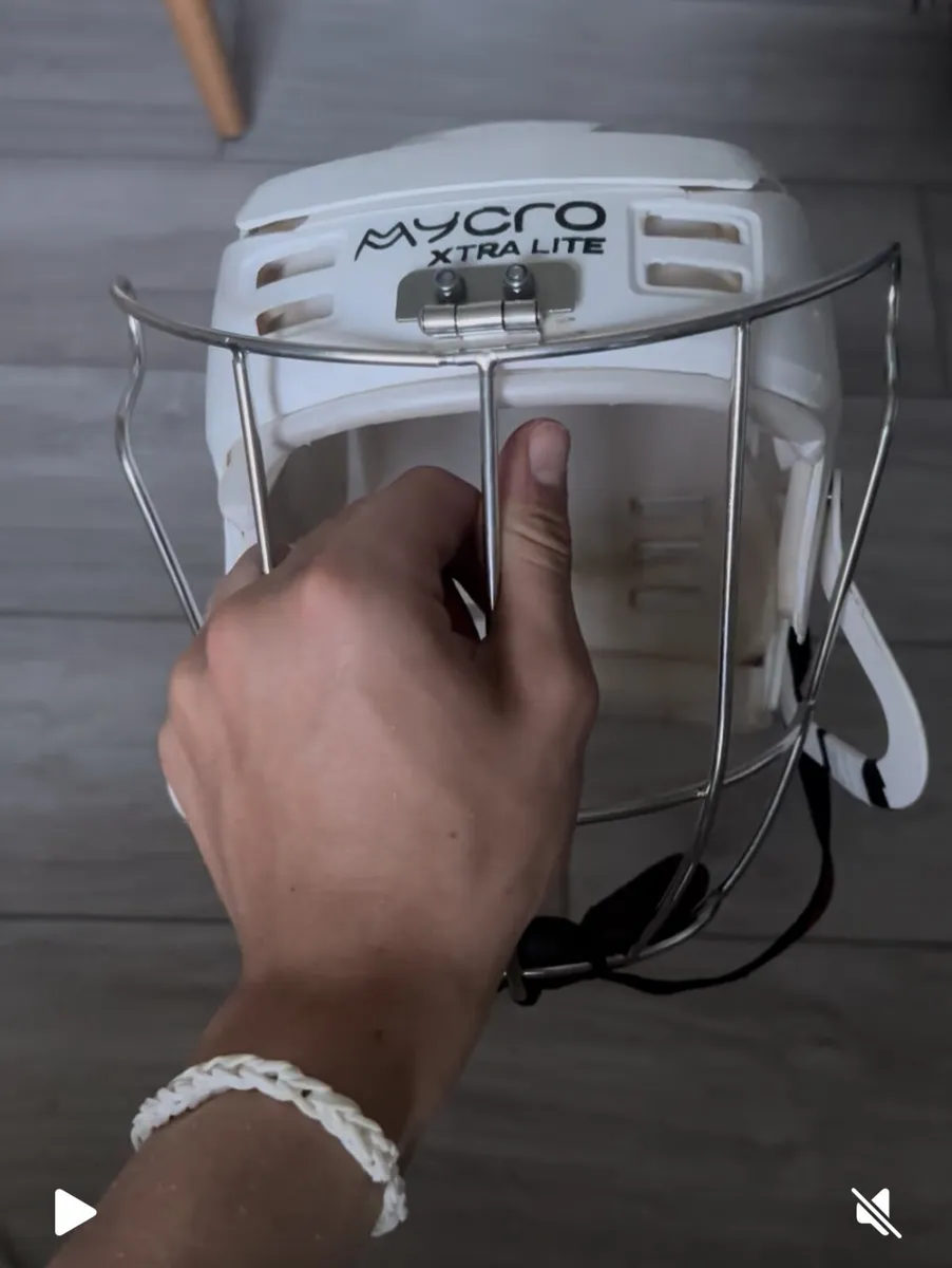 White mycro hurling helmet