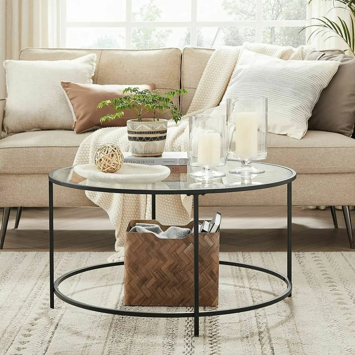 New Modern Round Glass Coffee Table -FREE P&P - Image 2