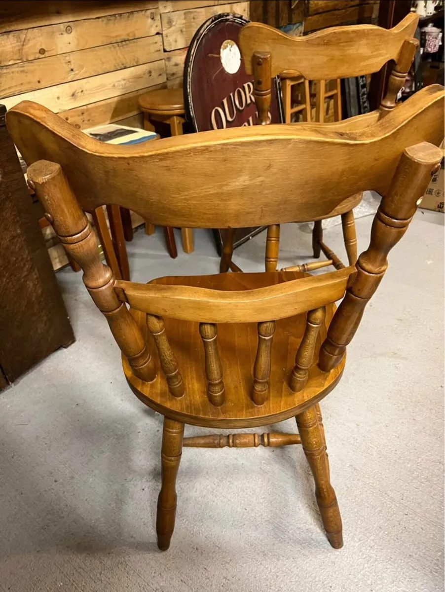 Pair of Vintage oak farmhouse chairs - Image 3