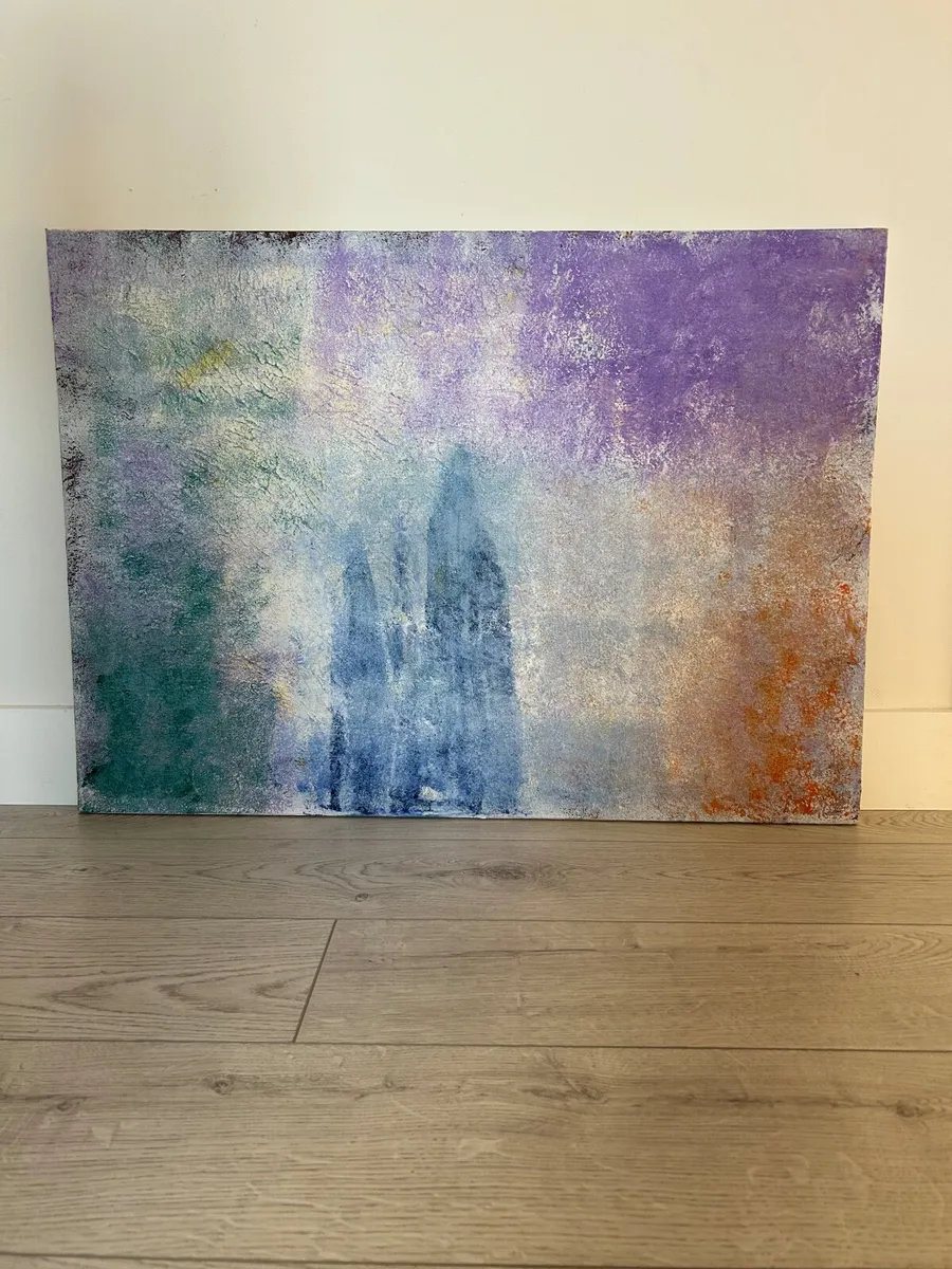 Large abstract textured painting - Image 1