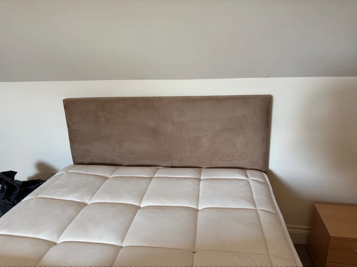 2 Brown fabric Double Headboards