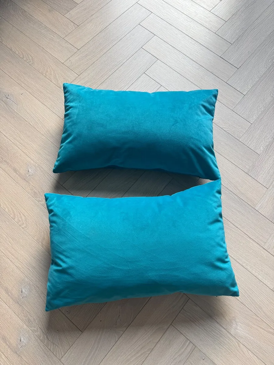 Teal Fabric Swivel Chair with matching cushions - Image 3