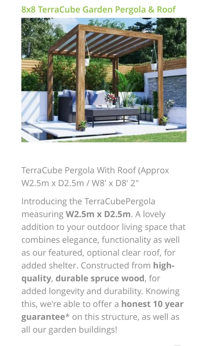 Pergola W8’ x D8’ 2” - Image 2