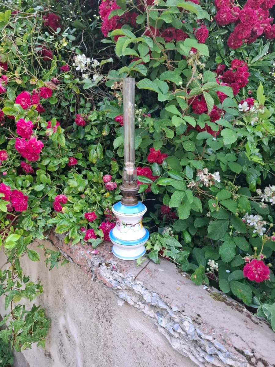 Blue ceramic oil lamp postage possible - Image 1