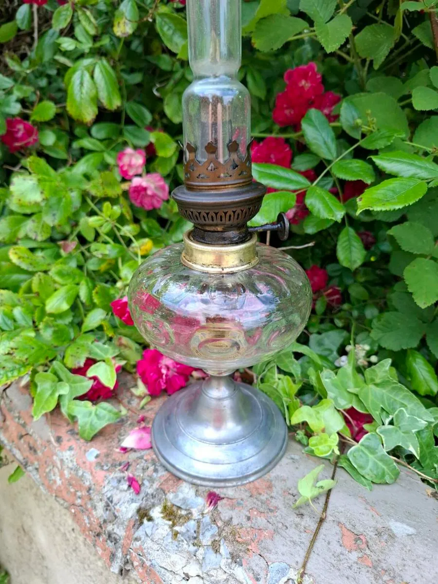 Clear glass oil lamp postage possible - Image 2