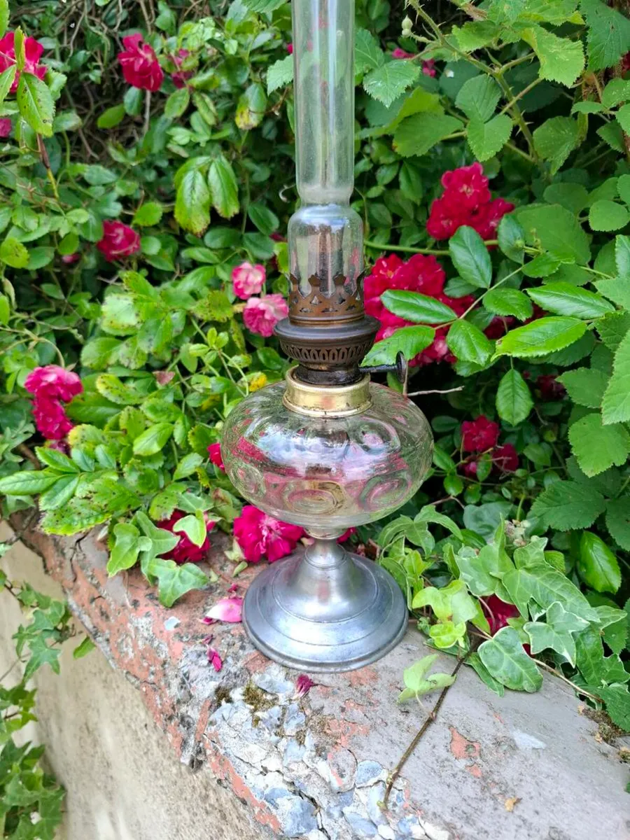 Clear glass oil lamp postage possible - Image 3
