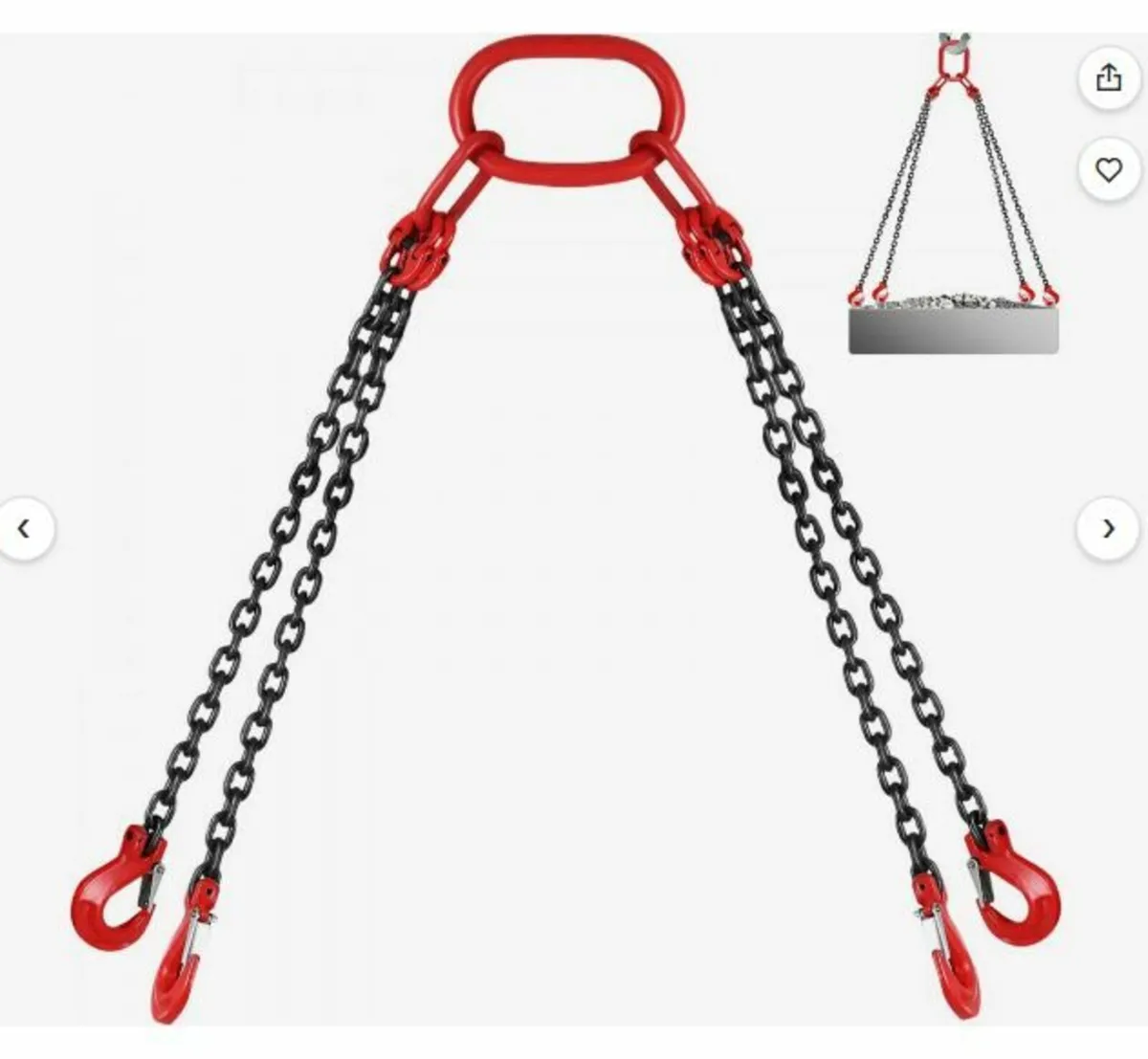 8MM Lifting Chain Sling with Hooks - Image 1