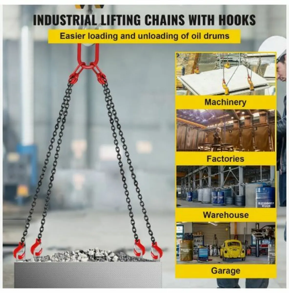 8MM Lifting Chain Sling with Hooks - Image 2