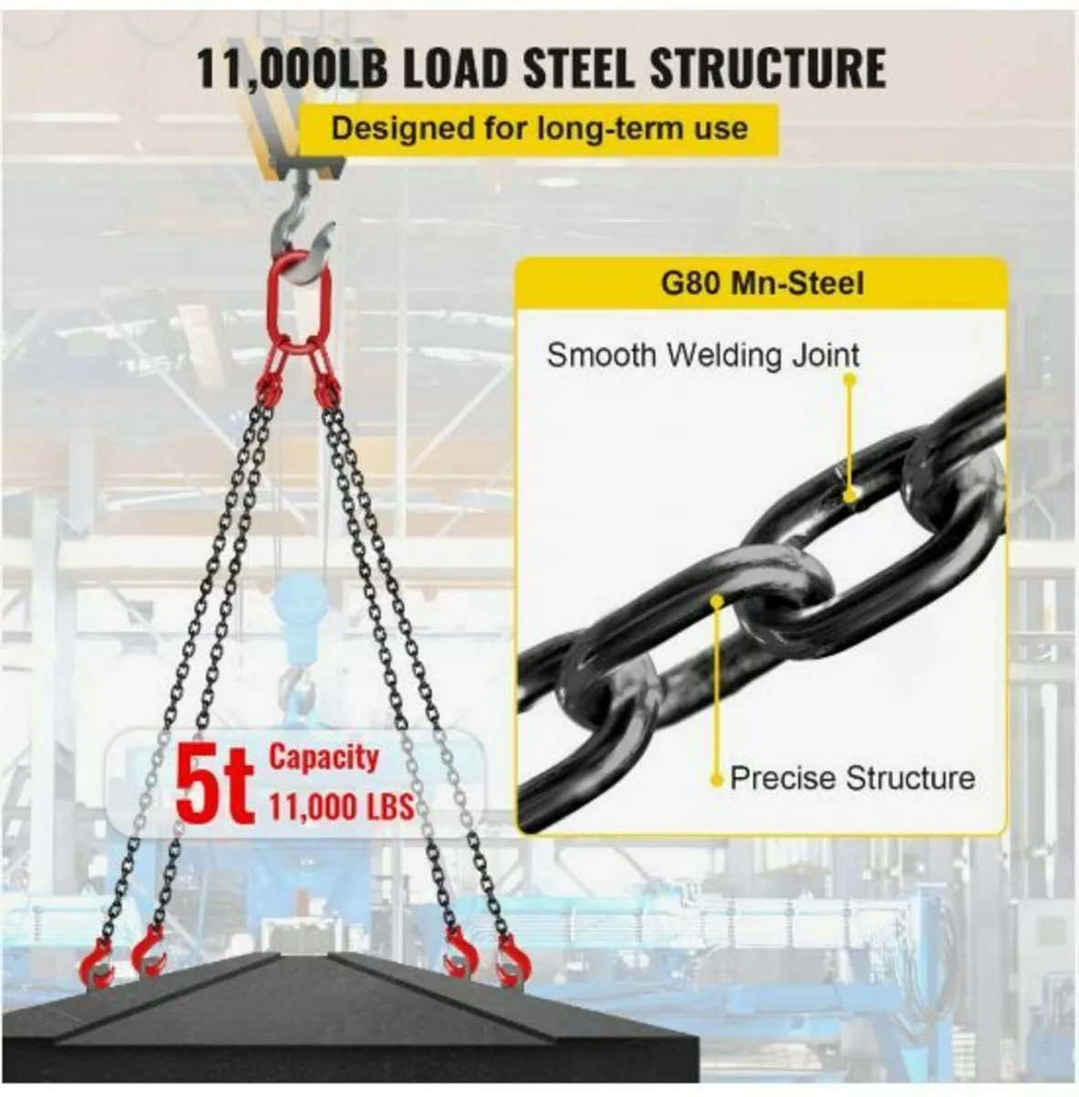 8MM Lifting Chain Sling with Hooks - Image 3