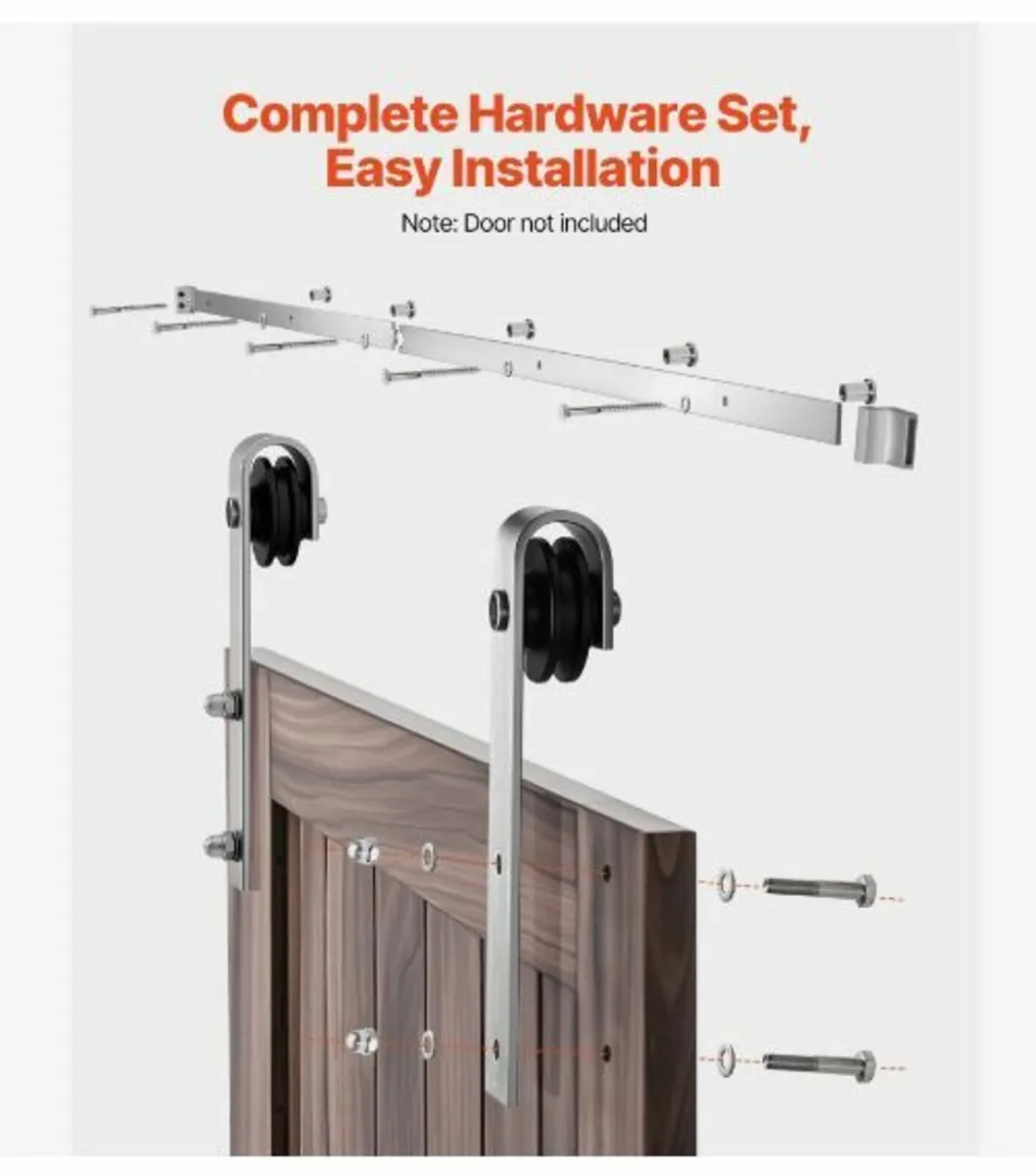 6FT Sliding Barn Door Hardware Kit - Image 2