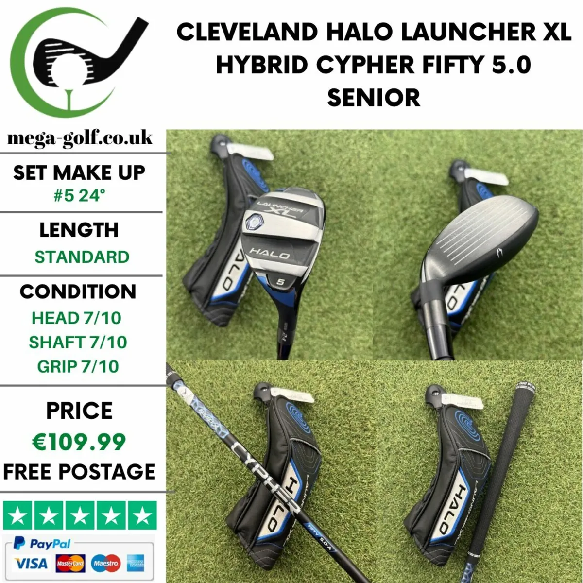 CLEVELAND HALO LAUNCHER XL HYBRID / #5 24° /SENIOR - Image 1