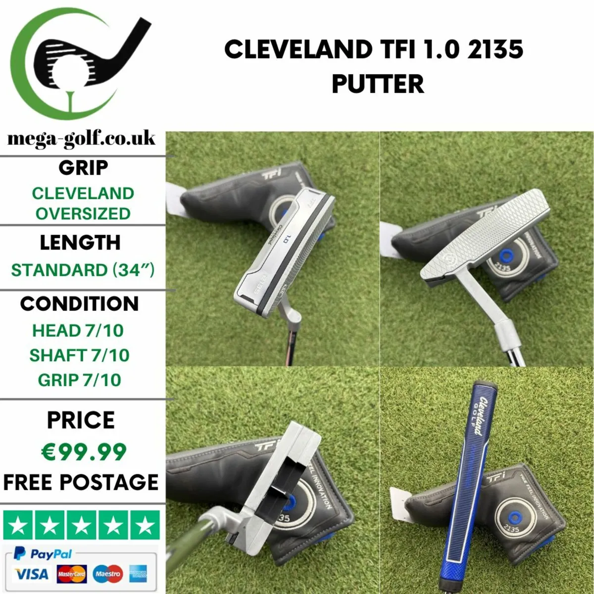 CLEVELAND TFI 1.0 2135 PUTTER / 34″ - Image 1