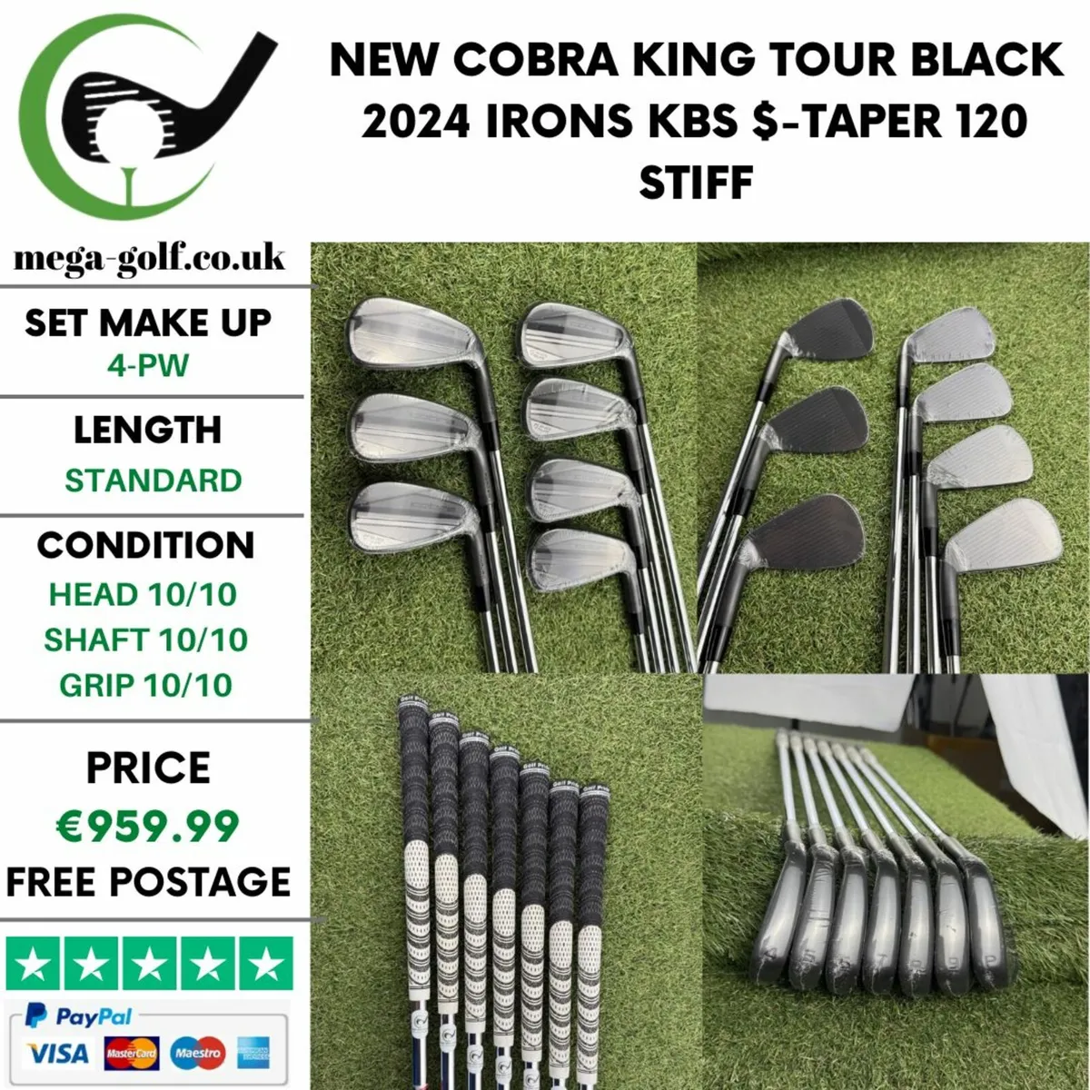 NEW COBRA KING TOUR BLACK 2024 IRONS / 4-PW - Image 1