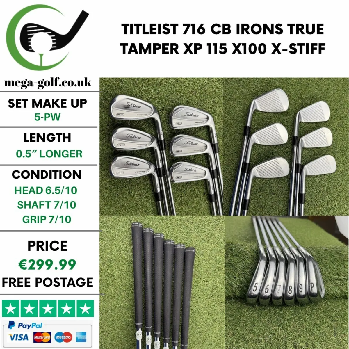 TITLEIST 716 CB IRONS / 5-PW /  X-STIFF - Image 1