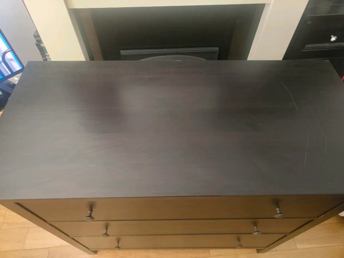 Black IKEA Hemnes 3 drawer dresser - Image 2