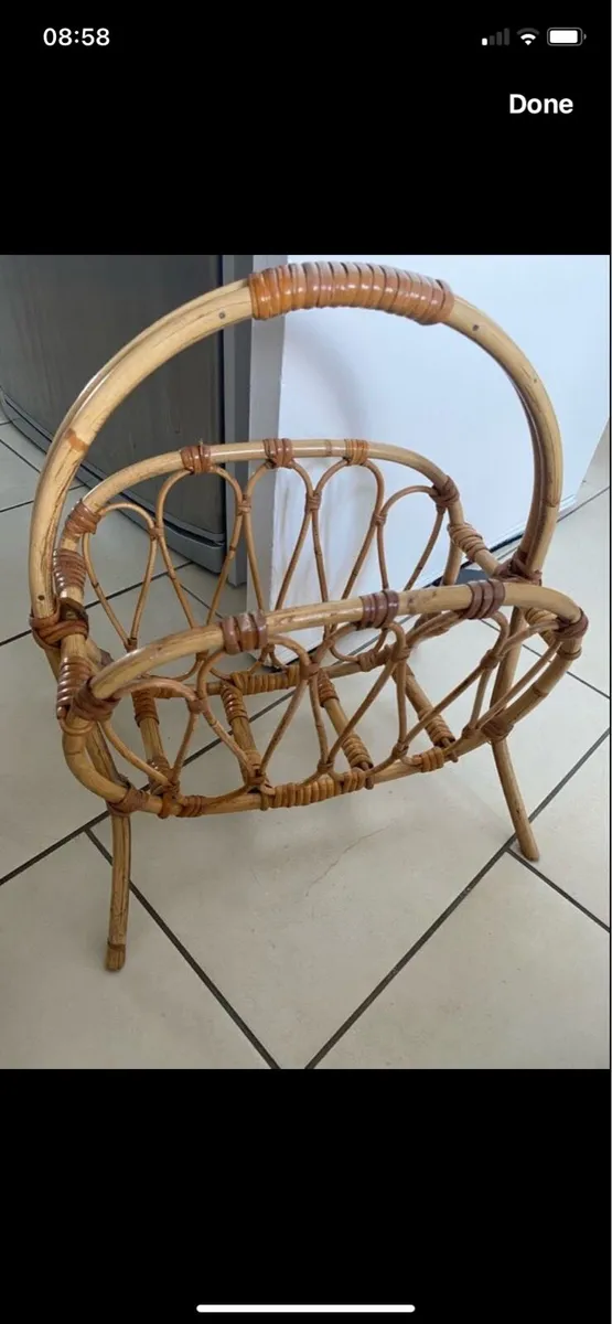 Vintage Bamboo Magazine Rack - Image 3