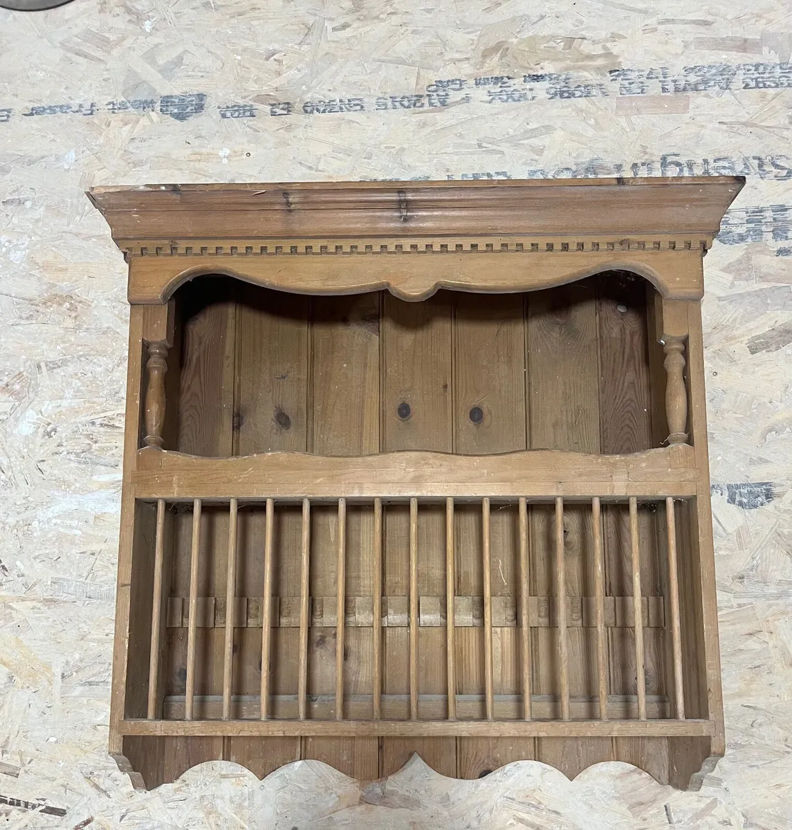 Vintage Pine Plate Rack
