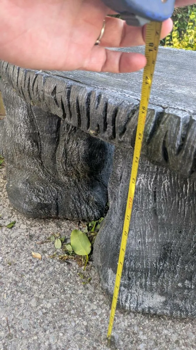 Garden concrete bench curved seat - Image 4