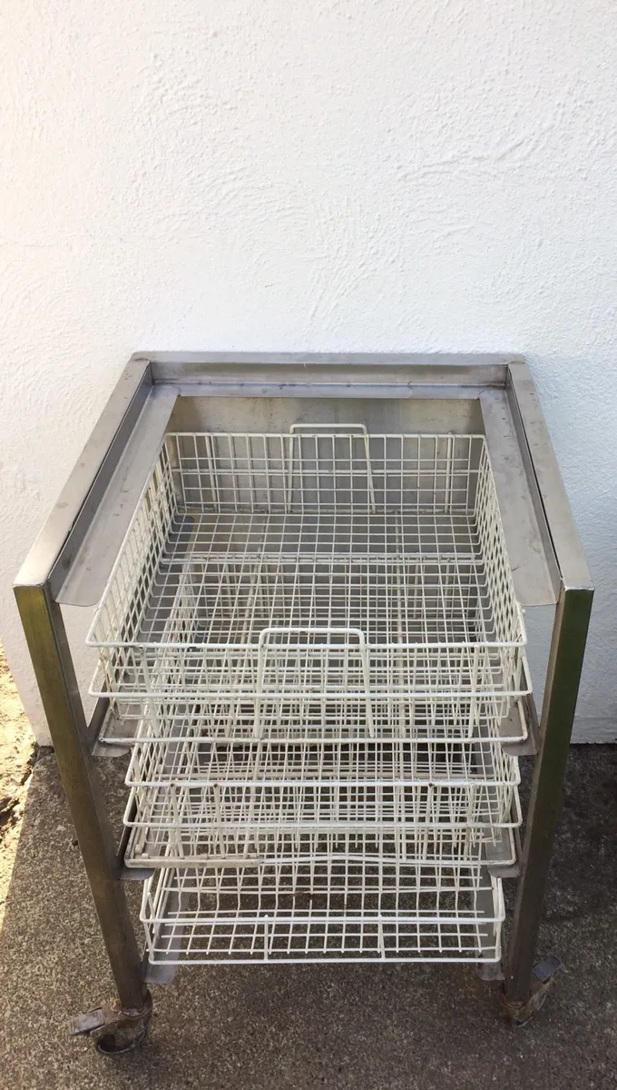 Stainless Steel Trolley with Storage Racks - Image 1