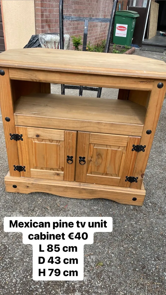 Mexican pine table / tv unit - Image 1