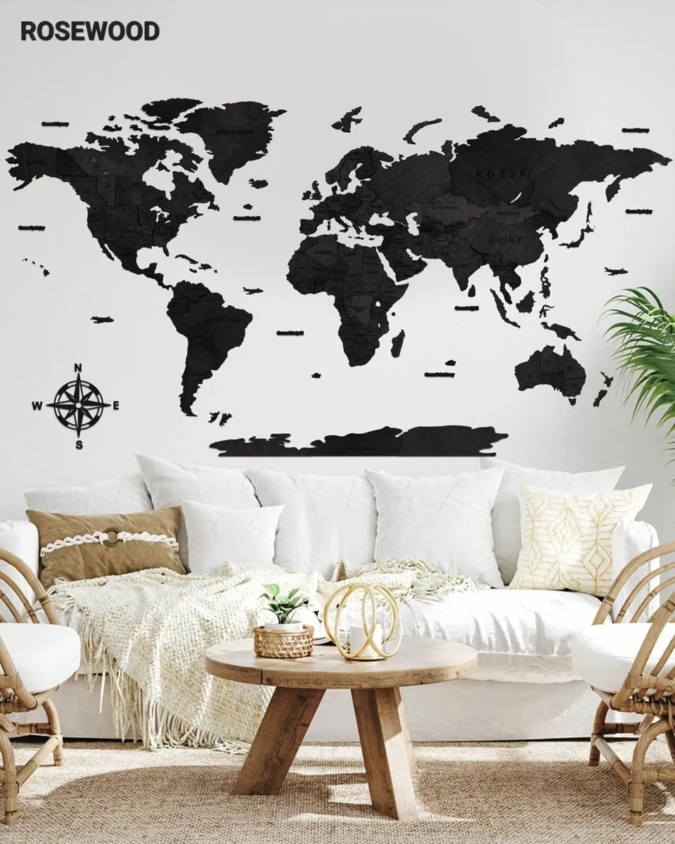 3D Wall Map Home Decor Wooden  Decoration - Image 4