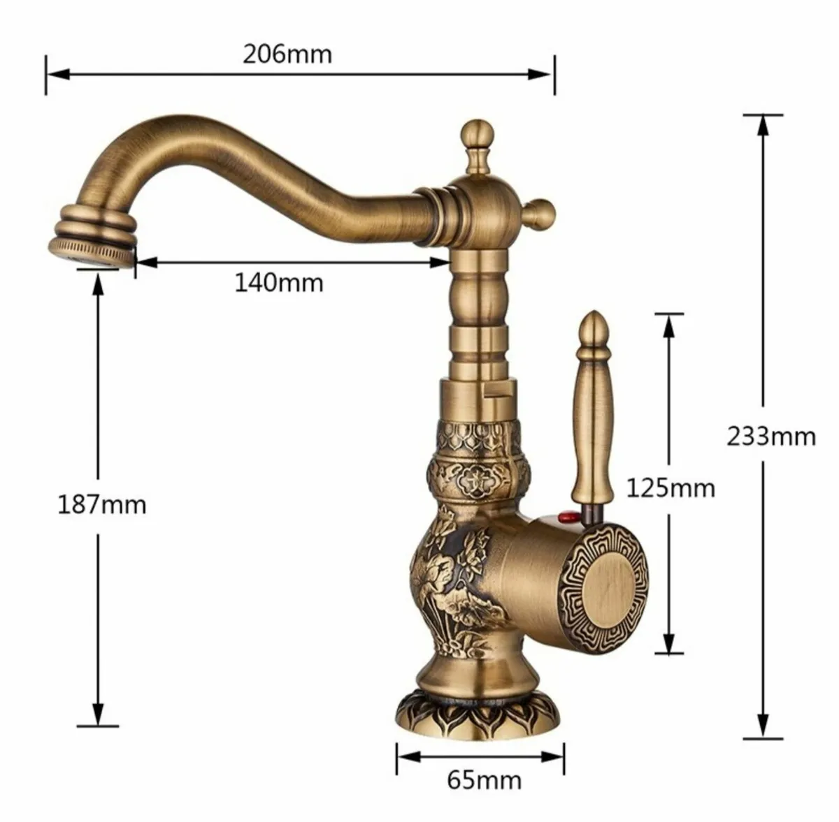 Bathroom Kitchen Gold Tap - Image 3