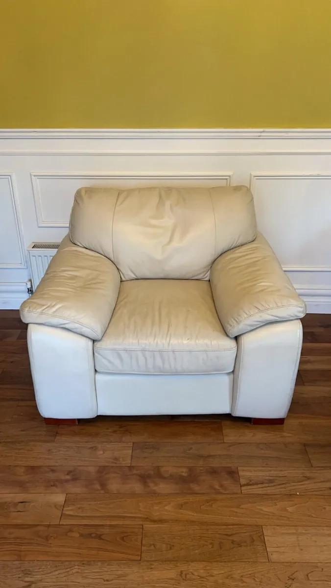 Cream Couch and Arm Chair - Image 1