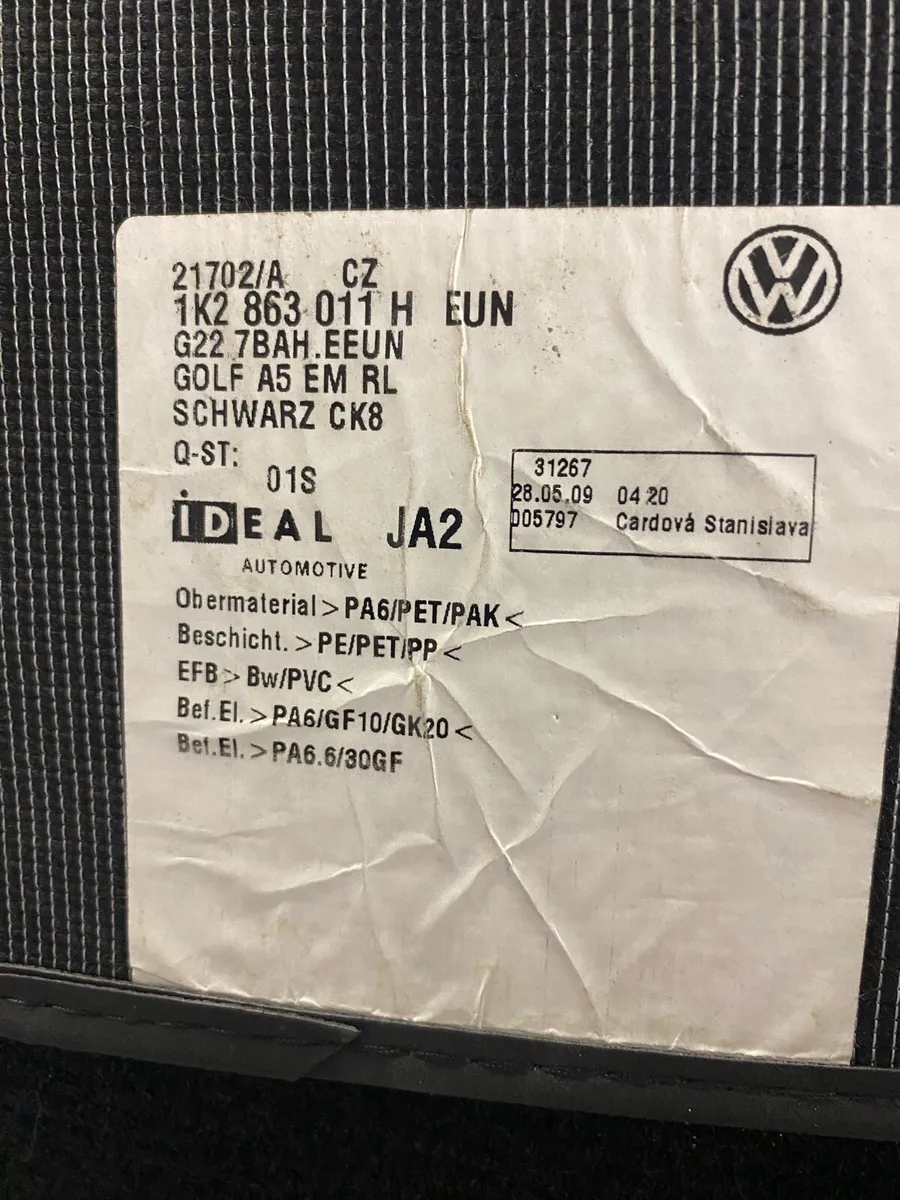 Genuine VW Golf Mark 6 Mats Set - Image 2