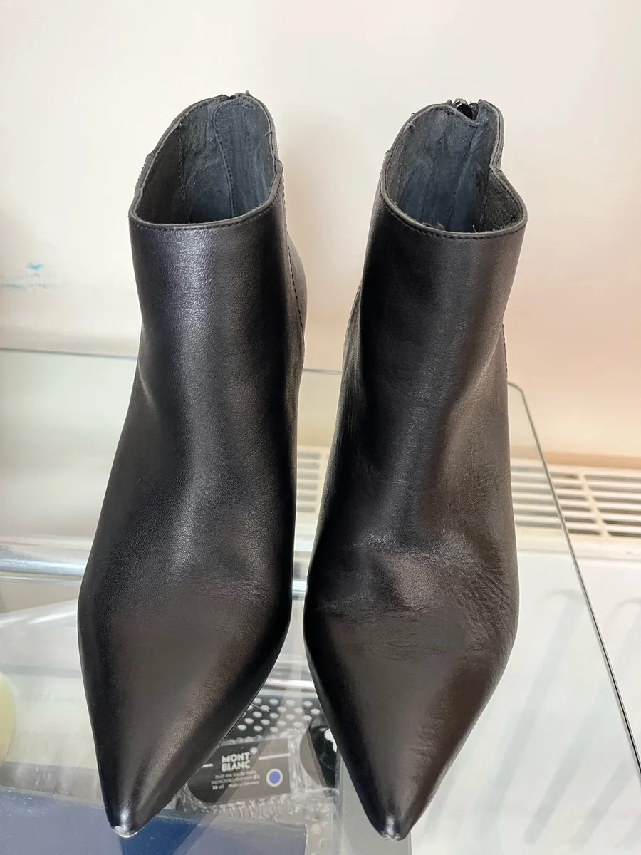 Black Leather high heel boot - Image 2