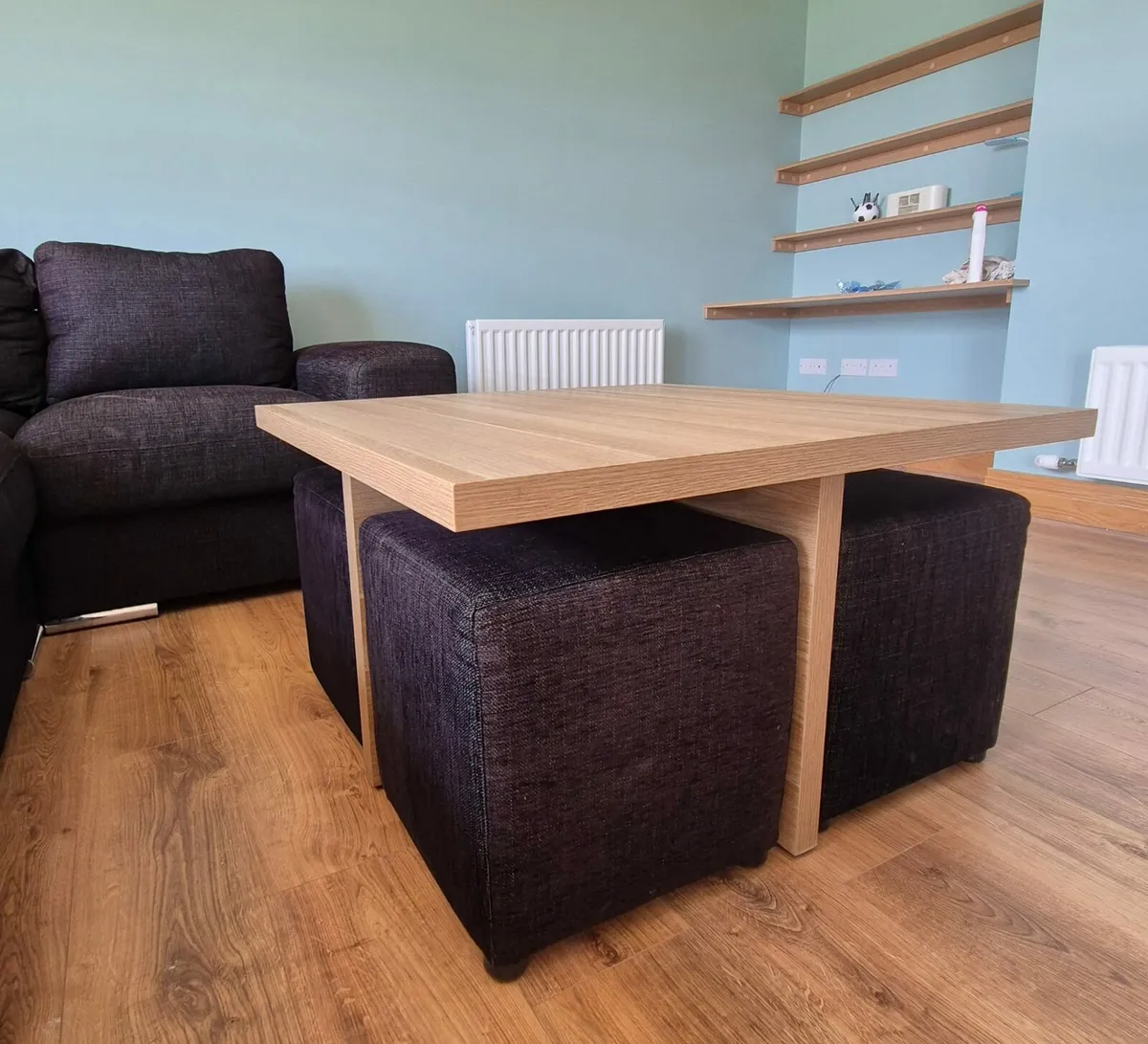 Corner sofa and coffee table with stools - Image 4