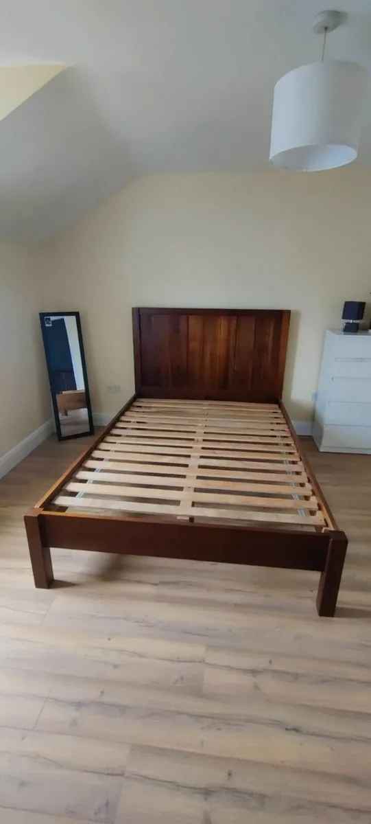 Double Bed Frame – Solid Wood, Great Condition - Image 1