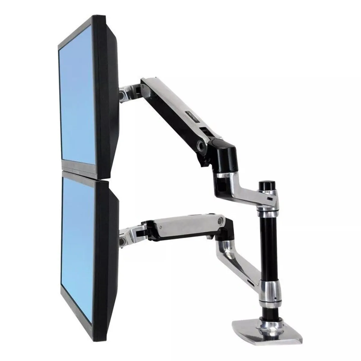 Ergotron 45-248-026 Dual Mounting Arm for Flat Panel Display - Up to 24" Screens (Used) - Image 1