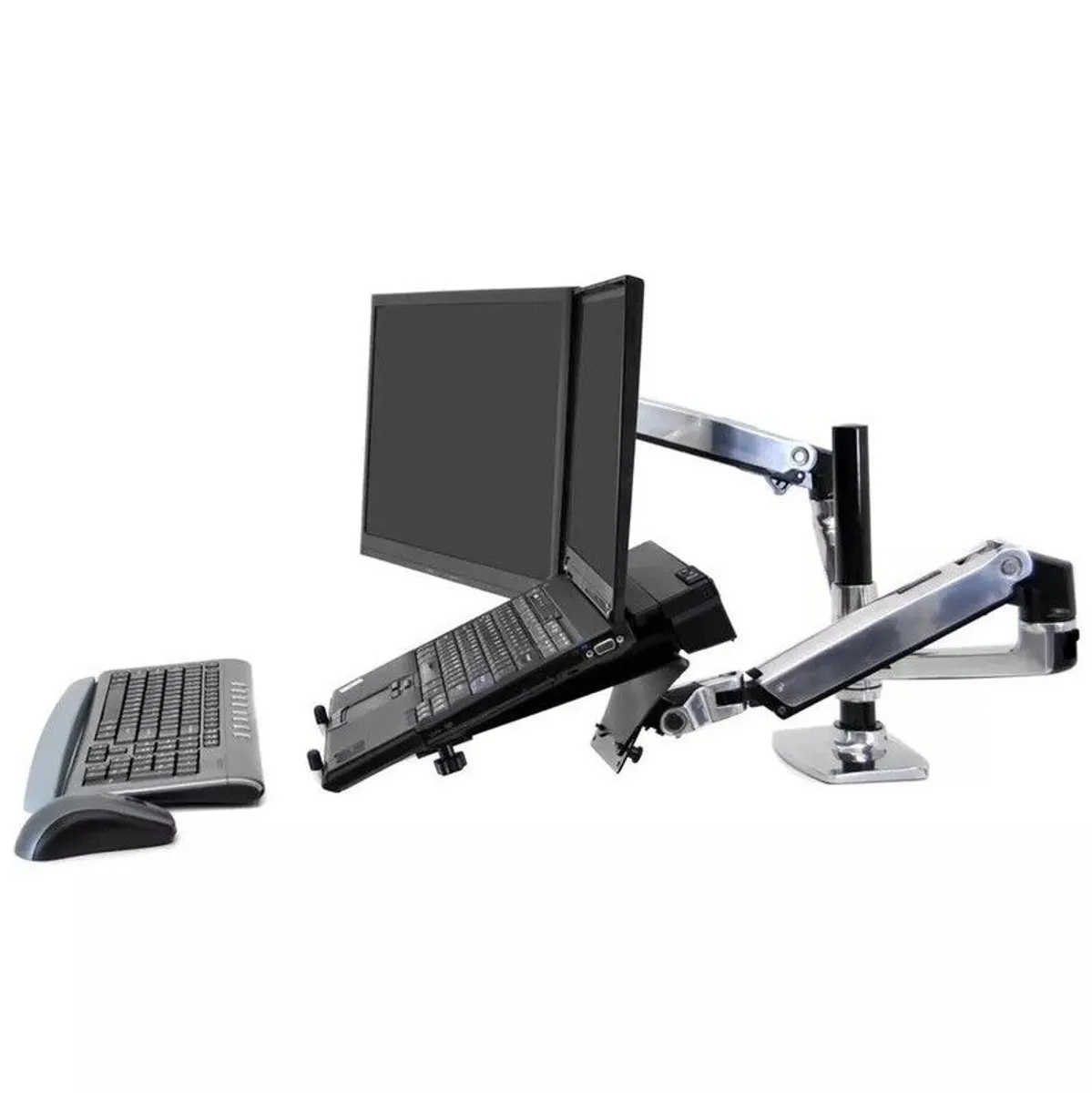 Ergotron 45-248-026 Dual Mounting Arm for Flat Panel Display - Up to 24" Screens (Used) - Image 2