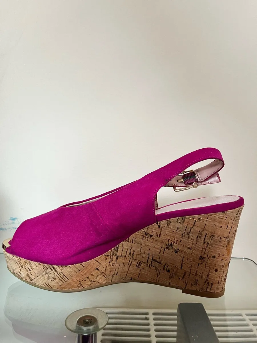 Next Pink suede wedges - Image 3