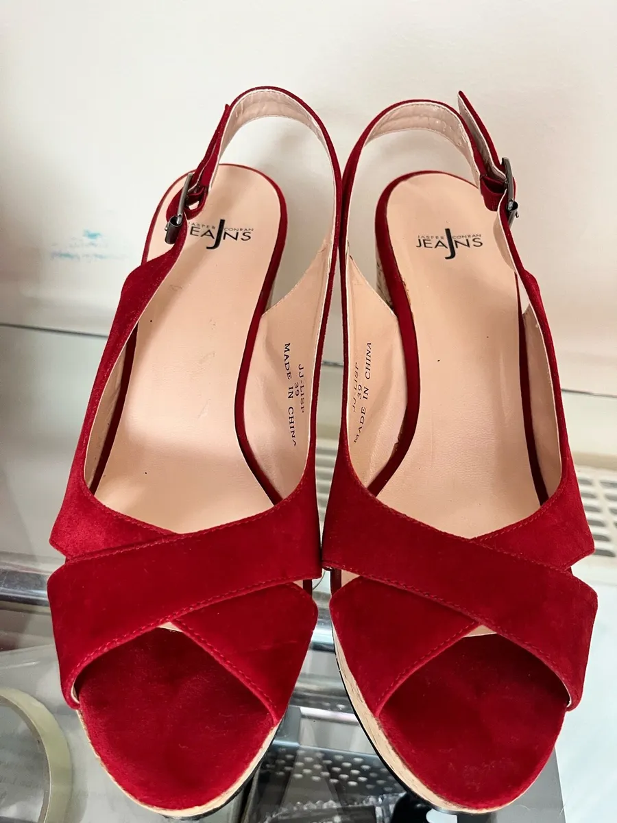 Red jasper conran suede wedge heel - Image 1