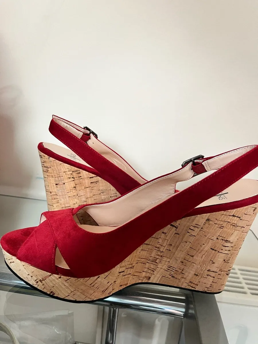 Red jasper conran suede wedge heel - Image 3