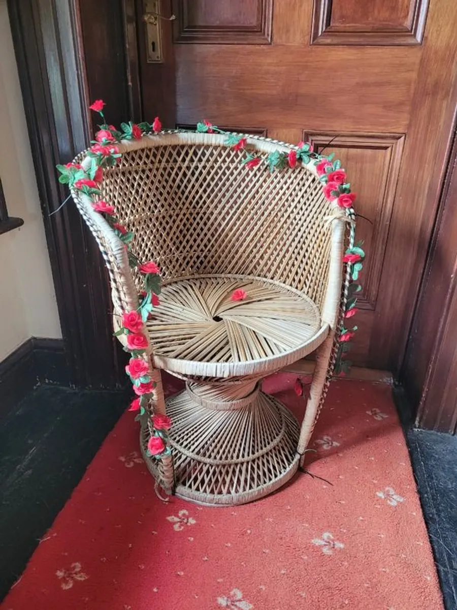 Garden chair, rattan, - Image 1