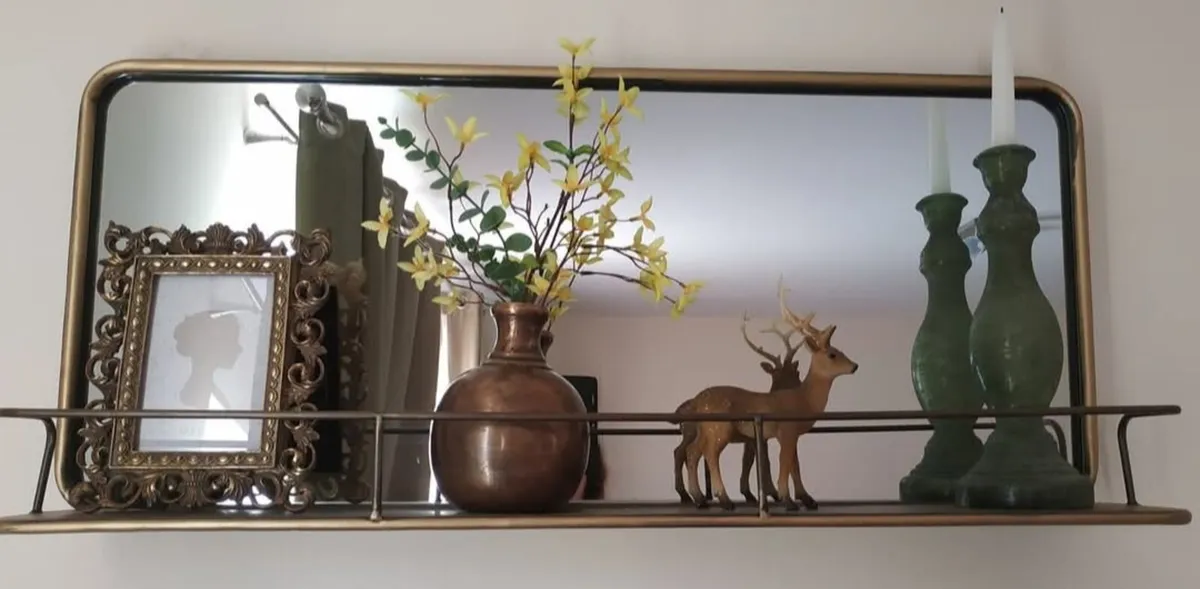Bronze Mirror with shelf - Image 2