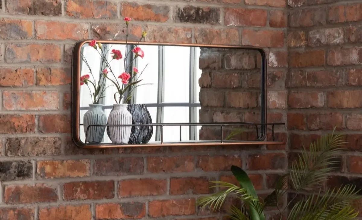 Bronze Mirror with shelf - Image 3