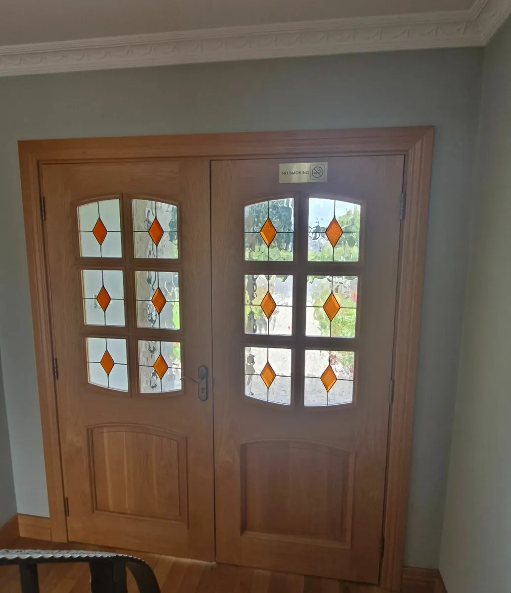 Double solid Oak Doors with handles - Image 1