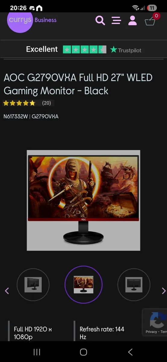 27" AOC gaming mointer. - Image 3