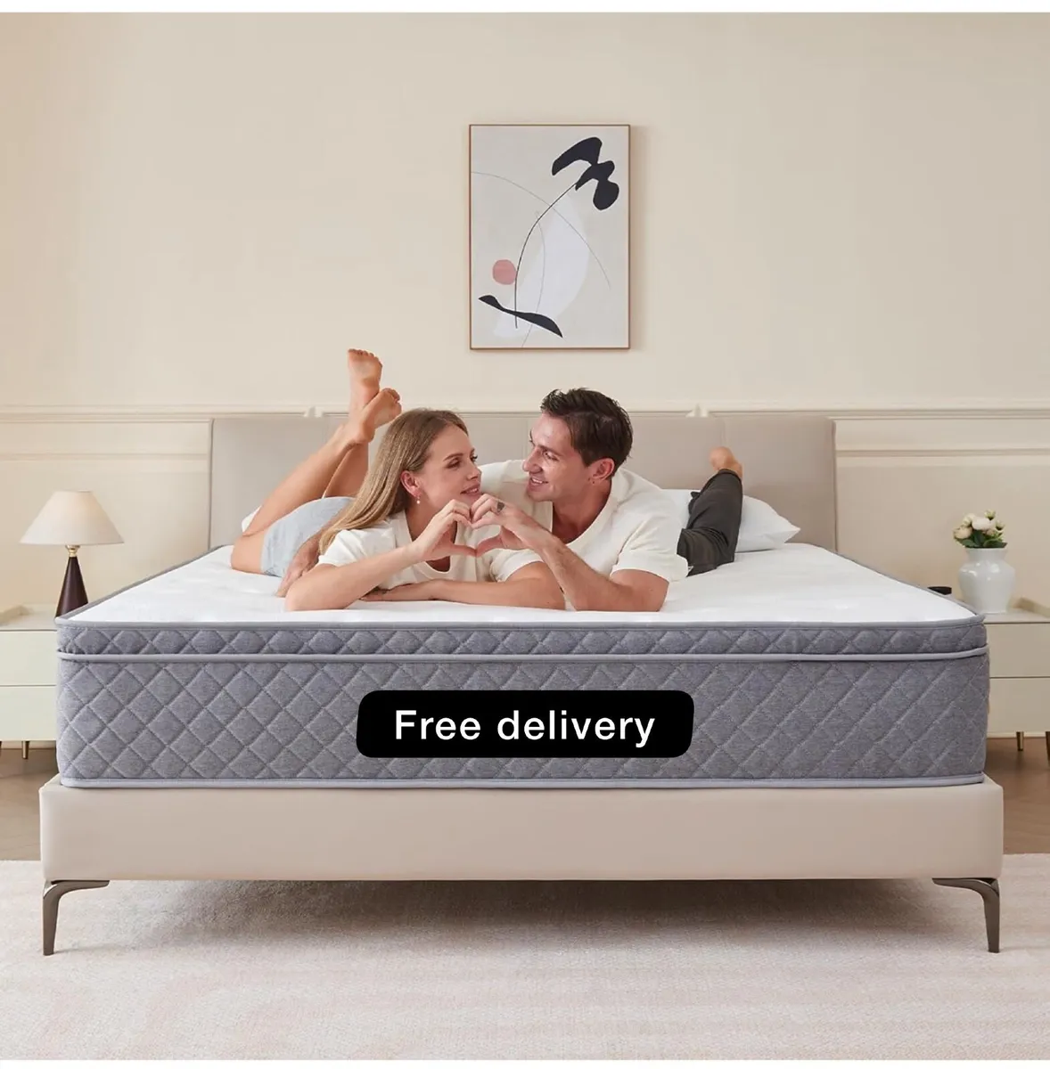 Double Mattress,8.6 Inch Double Bed Mattress with - Image 1