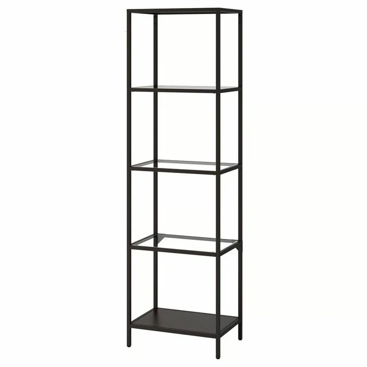 IKEA VITTSJO Shelving unit, black-brown/glass