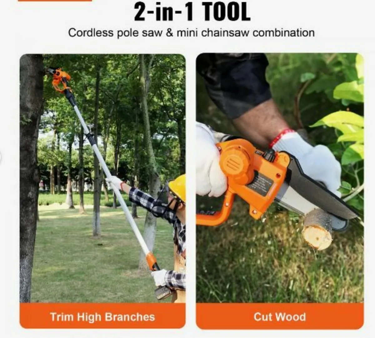 2-in-1 Cordless Pole Saw & Mini Chainsaw - Image 2