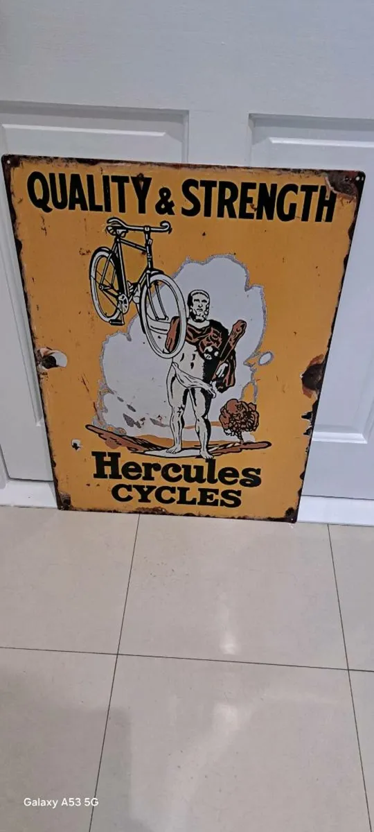 Large  herculeys metal sign - Image 1