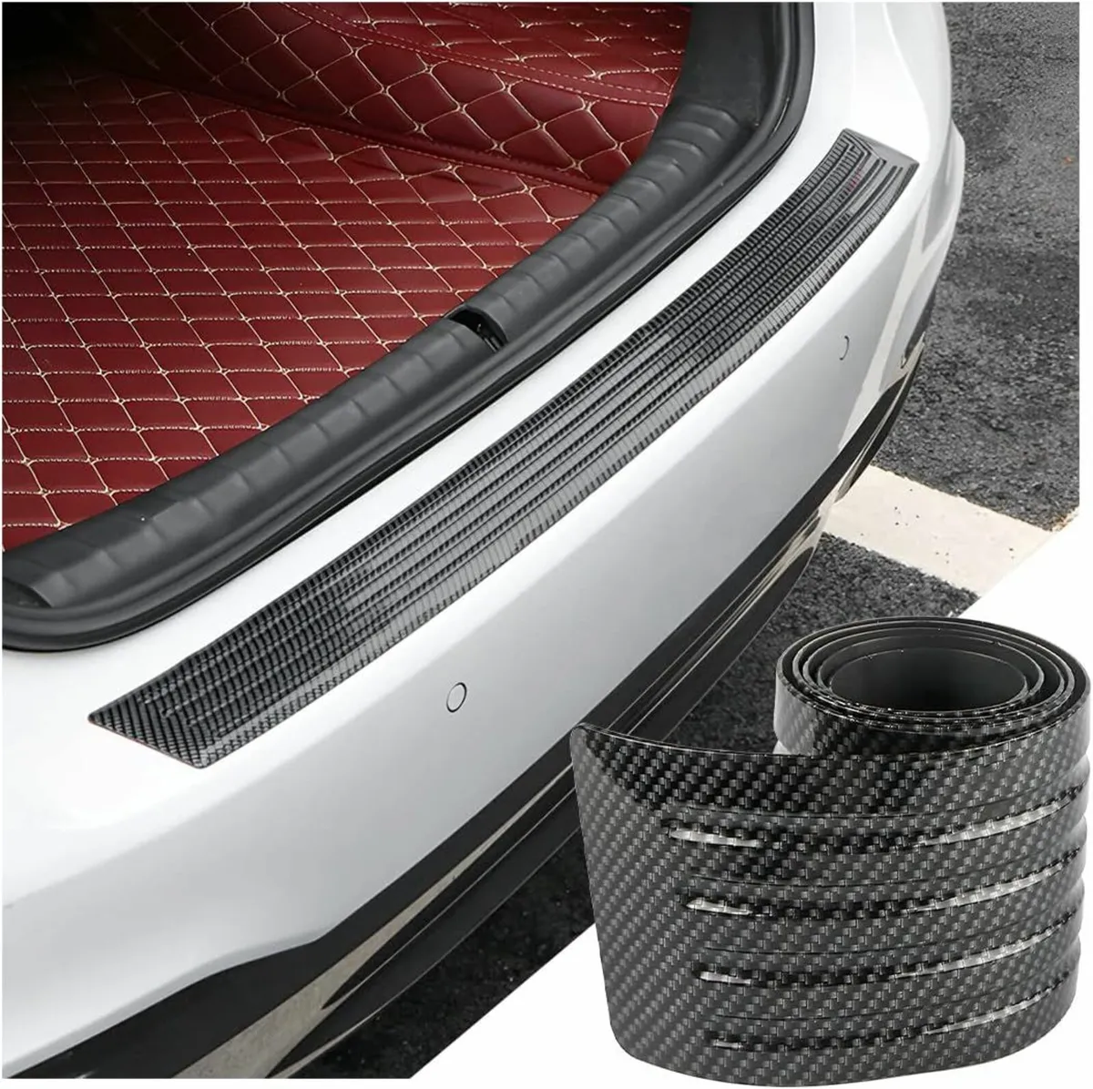 Carbon Fiber Rear Bumper Guard & Door Sill Protect