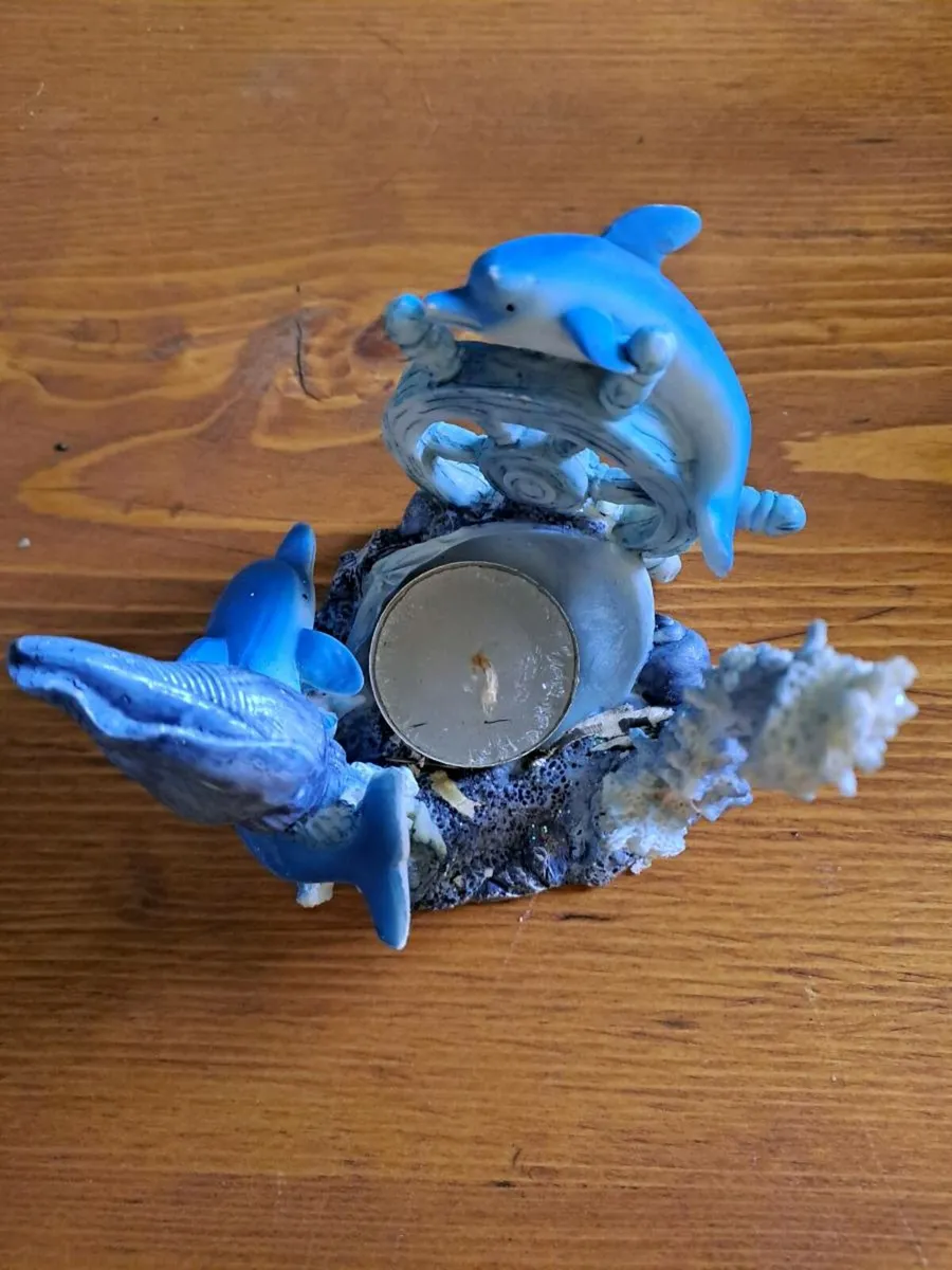 Dolphin scene candle holder - Image 2