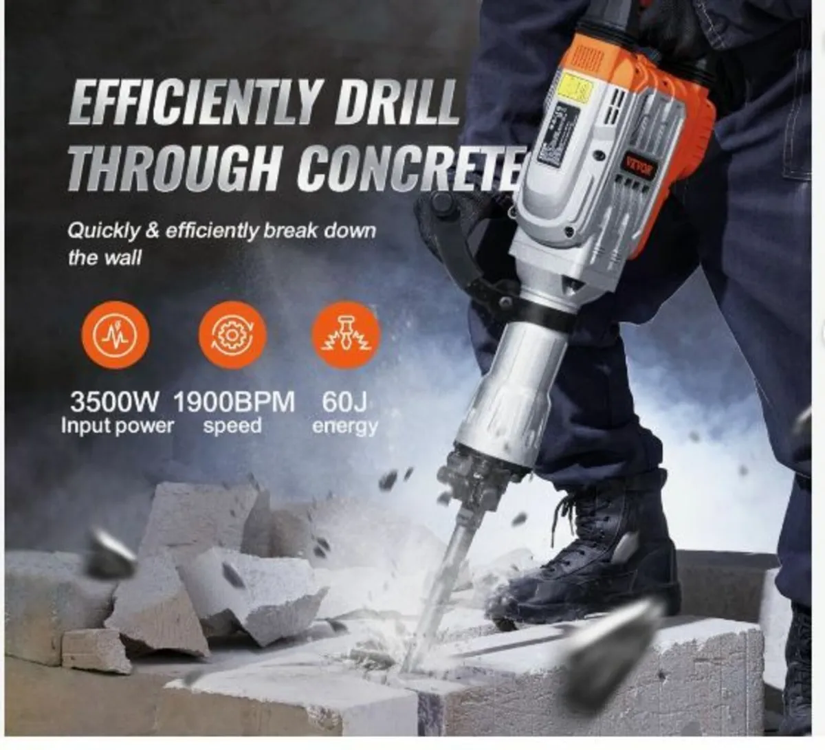 Demolition Jack Hammer Concrete Breaker 3500W - Image 2