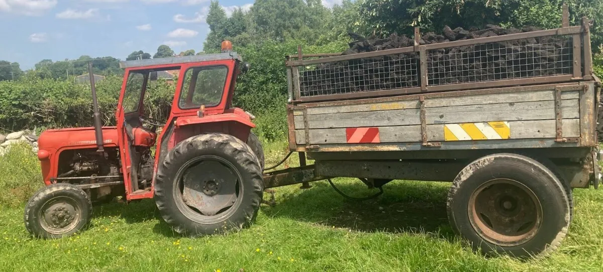1977 Massey Ferguson 35 and tipping trailer - Image 1